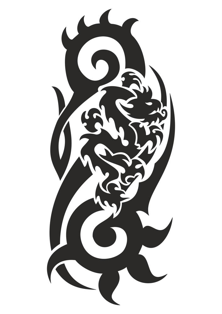 Dragon Black and White free CDR Vectors File