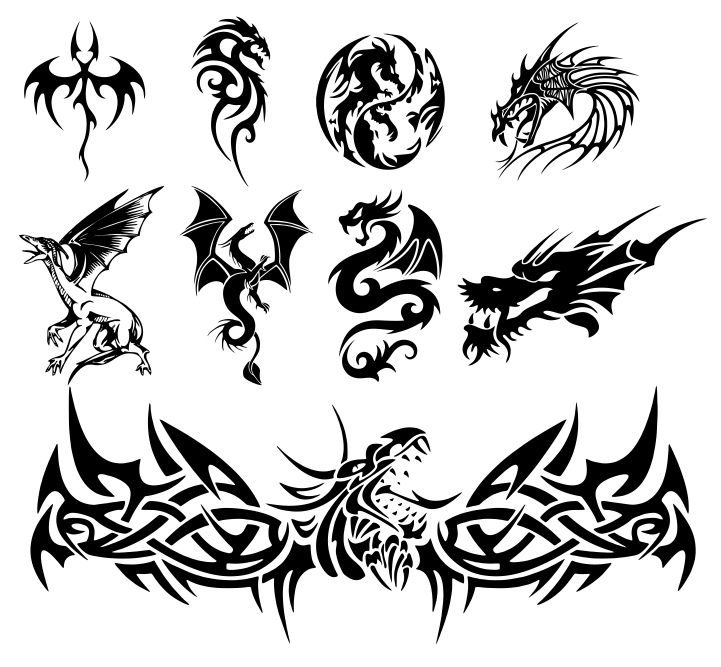 Dragon Tattoo Vectors Free CDR Vectors File
