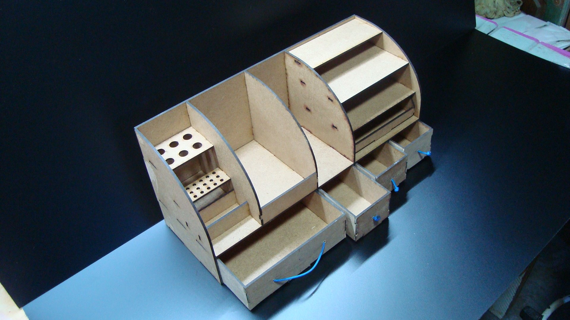 Drawer with Pencil Box and Paper Rack Laser Cut CDR File