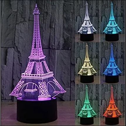 Eiffel Tower Acrylic 3D Illusion Lamp Free CDR Vectors File