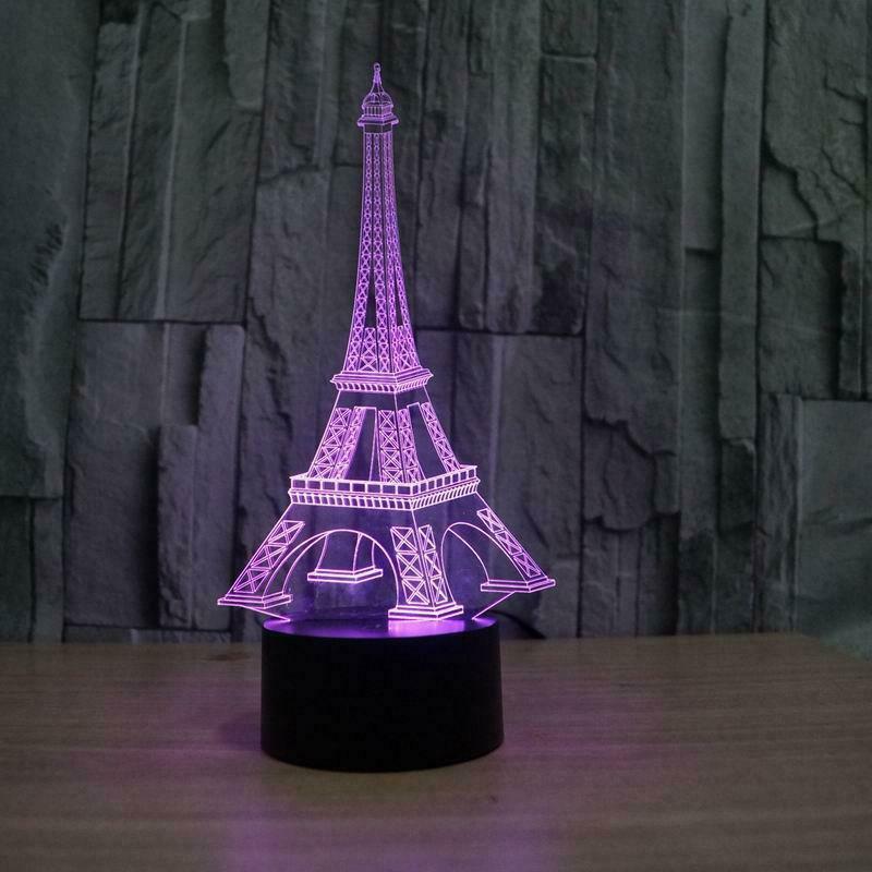 Eiffel Tower Acrylic 3D Illusion Lamp Laser Cut CDR File