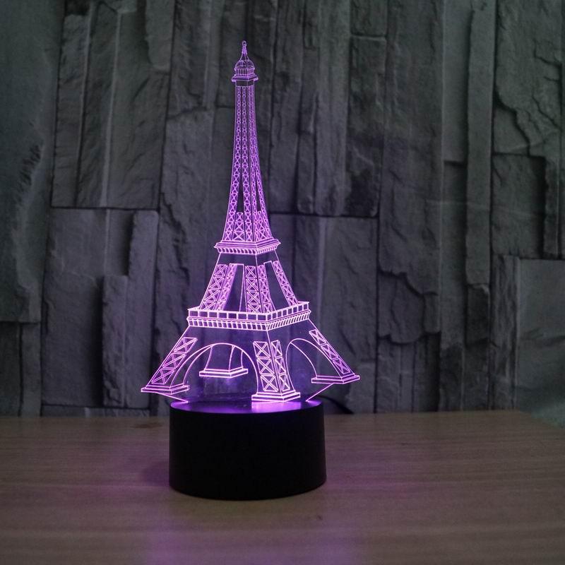 Eiffel Tower Decor 3d Led Night Light Free CDR Vectors File