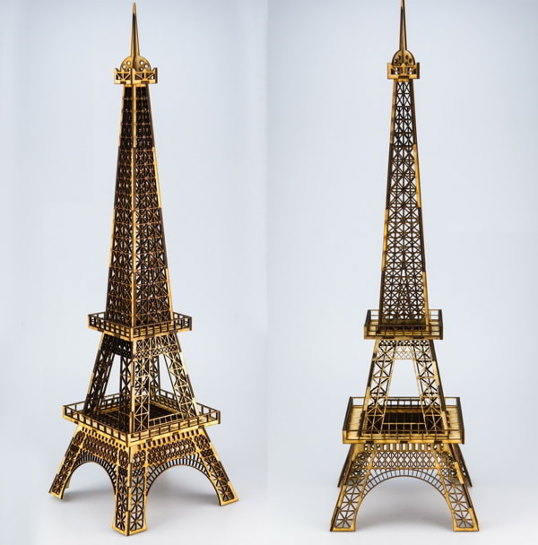 Eiffet Tower 3D Wooden Model 3mm CDR File for Laser Cutting