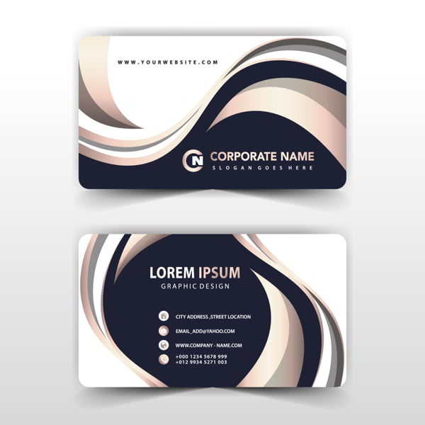 Elegant Curve Business Corporate Card Template Free Vector