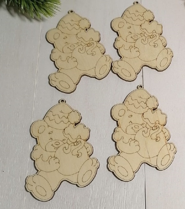 Engraved Wooden Christmas Magnets Laser Cut CDR File