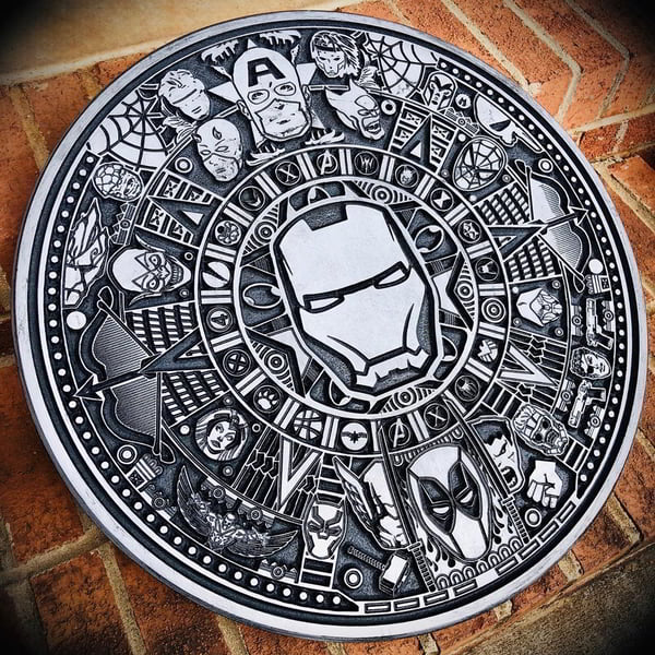 Engraving Marvel Aztec Calendar Laser Cutting CDR File Free Download