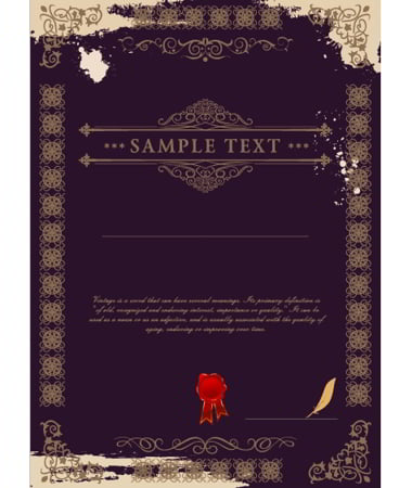 Exquisite Certificate Cover Templates Free Vector