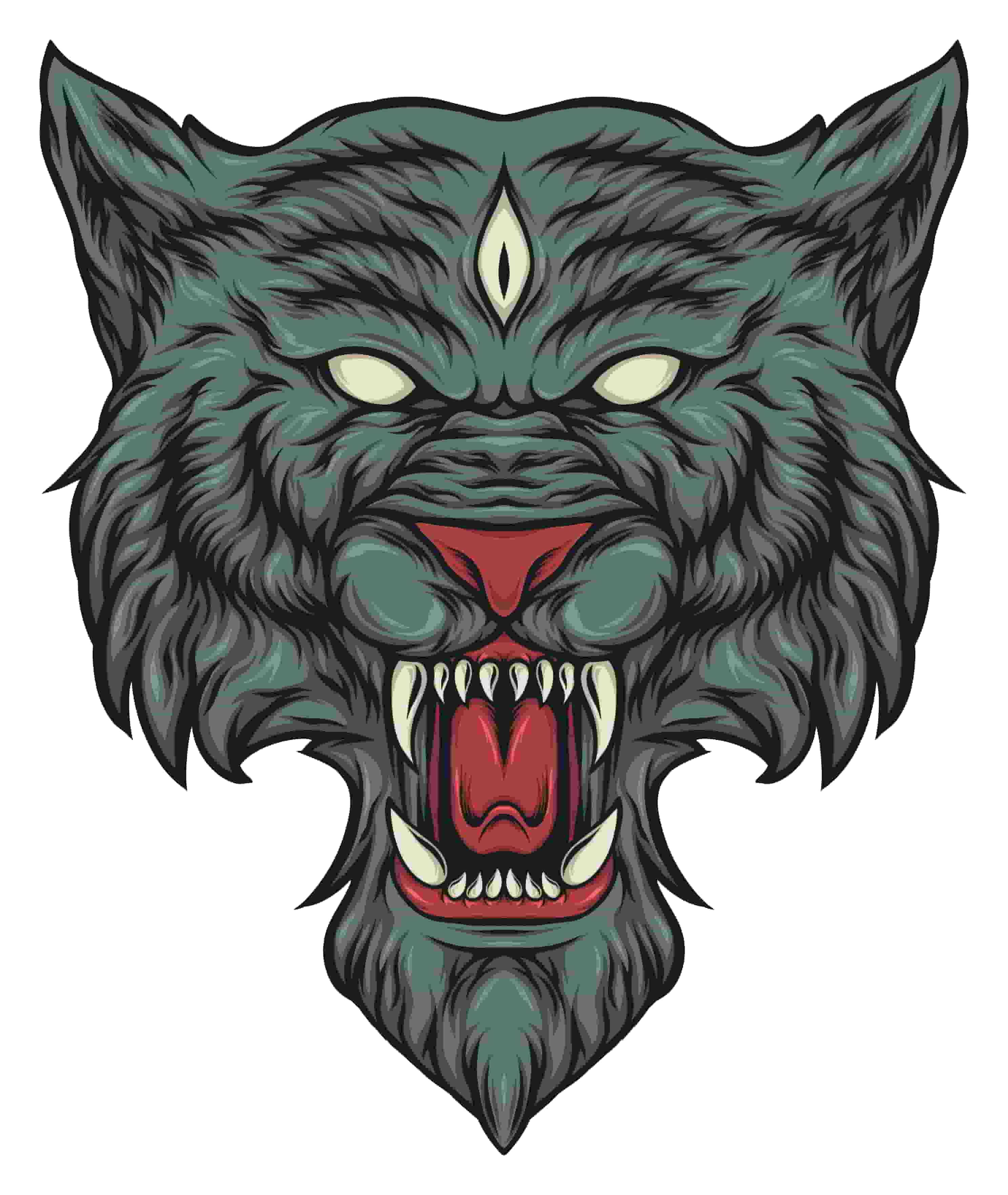 Fantasy Wolf Sticker for T Shirt Laser Printing Free Vector File