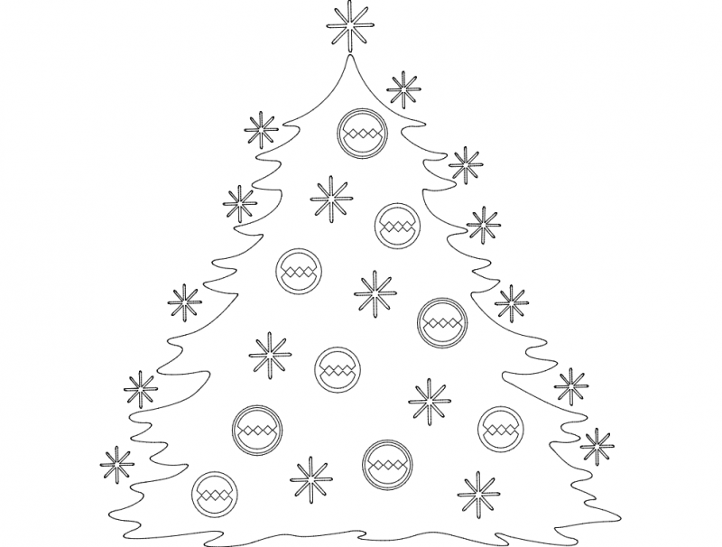 Festive Stuff Christmas Tree dxf File DXF File