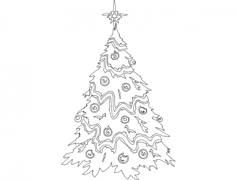 Festive Things Christmas Tree dxf File DXF File