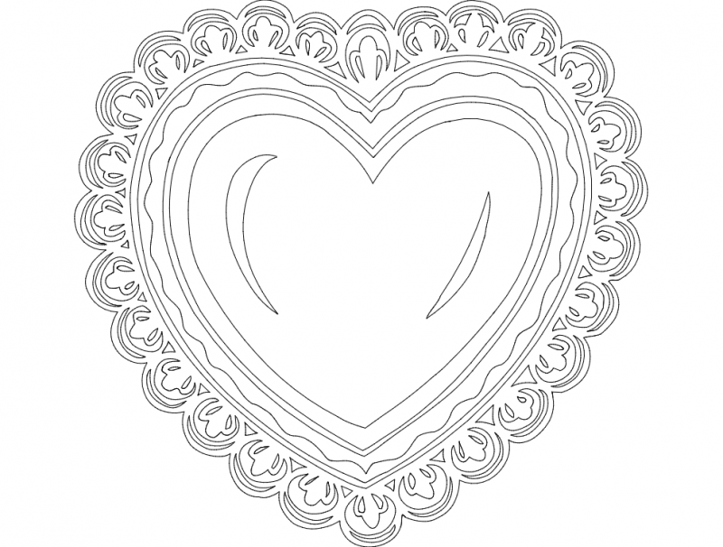 Festive Things Heart Free Download DXF File