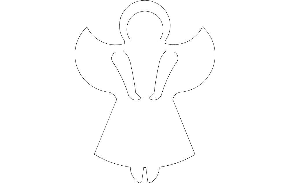 Fictional Character Line Art DXF File