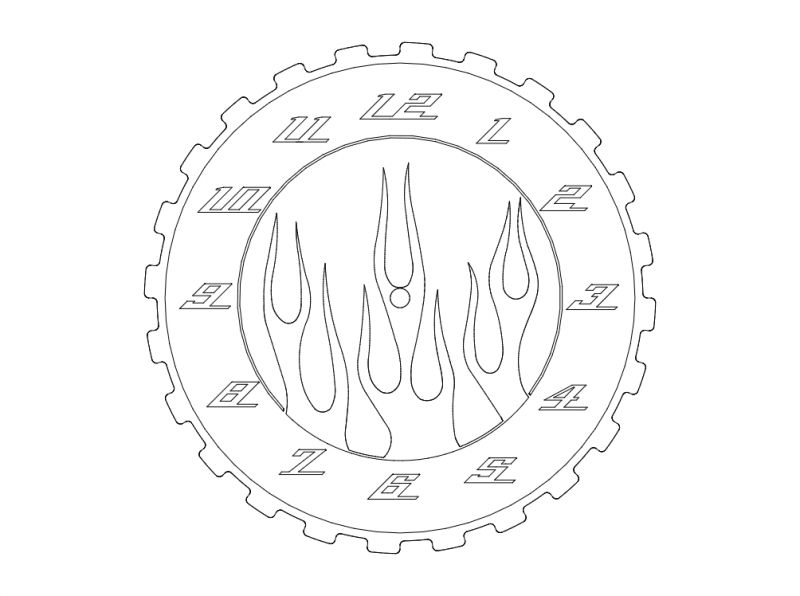 Fire Horloge Free Dxf For Cnc DXF Vectors File