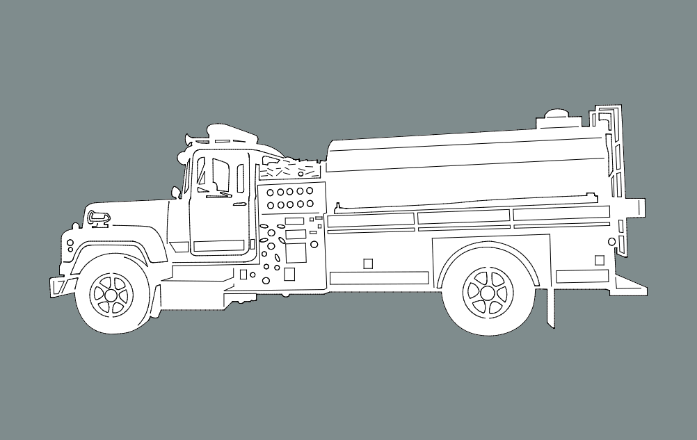 Fire Loader Truck Laser Cut DXF File