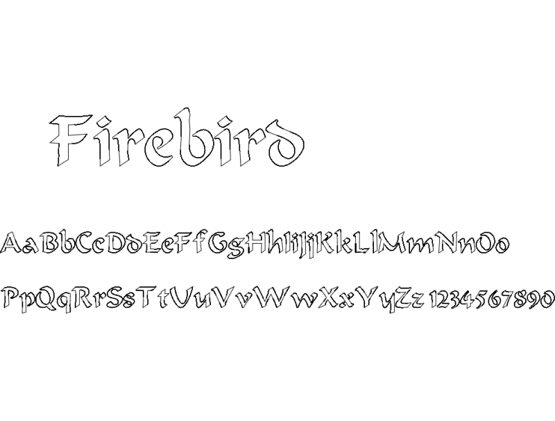 Firebird marlin font Free DXF Vectors File