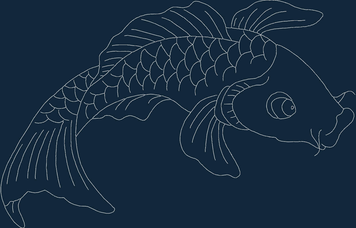 Fish Silhouette Design 09 CNC Router Free DXF File