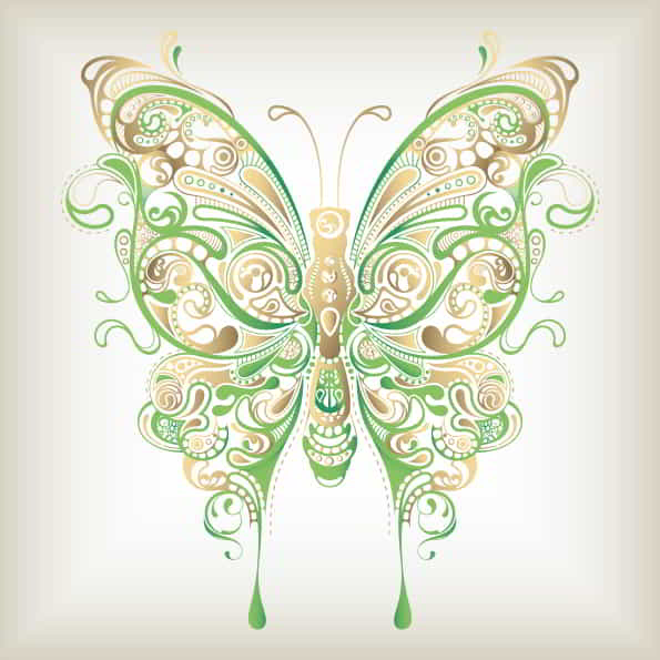 Floral Butterfly Design Template Free Vector