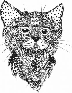 Floral Cat For Laser Cut Plasma Decal Free Vector CDR File