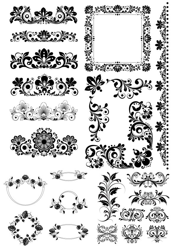 Floral Decor Design Elements Free CDR Vectors File