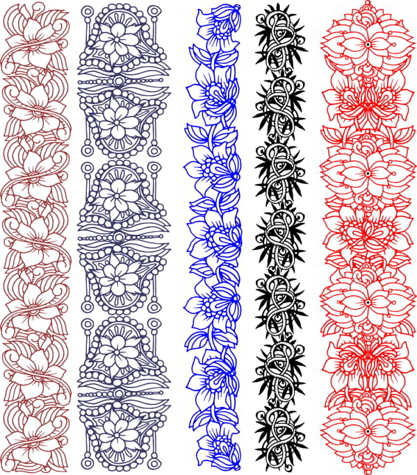 Floral Fancy Border Lace Design Free Vector File