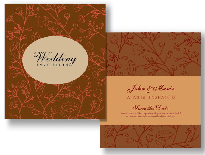 Floral Marriage Invitation Template Free Vector