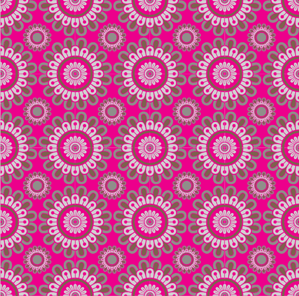 Floral Pattern Damask Fabric Classical Symmetrical Repeating Design Free Vector
