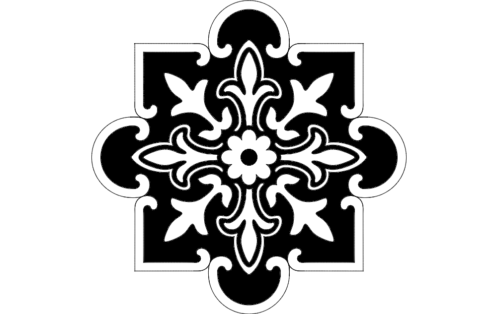 Floral Pattern Decorative Free Vector DXF File