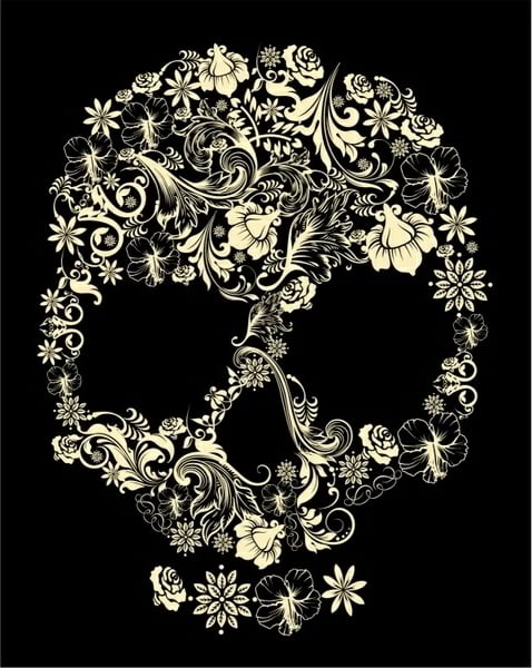 Floral Skull Free Vector