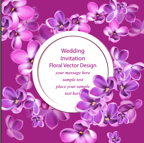 Floral Wedding Invitation Card Vector File