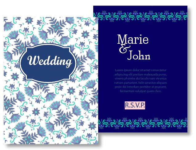 Floral Wedding Invitation Cards Free Vector