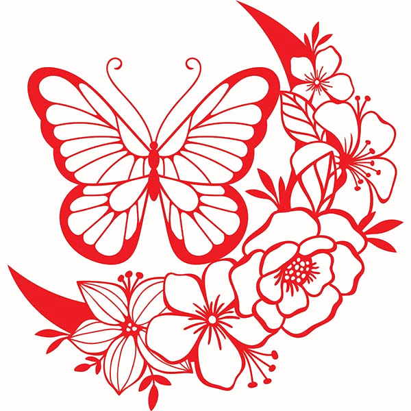 Flower Butterfly Vector For Laser Engraving Design CDR and Ai Vector File