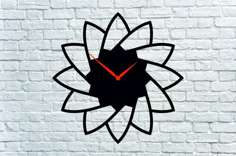 Flower Clock CNC Laser Cutting CDR, DXF and PDF File