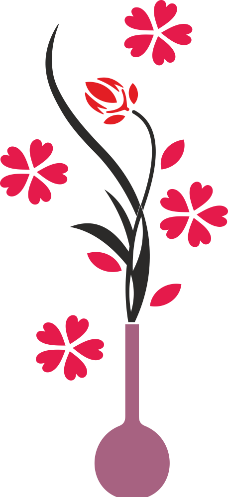 Flower Vase Wall Decals CDR File
