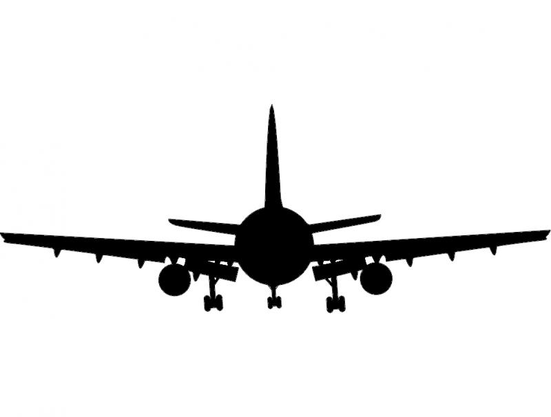 Flying Aircraft Silhouette Free DXF File
