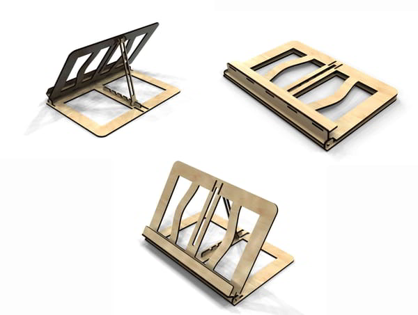 Folding Book Stand Laser Cut CDR File