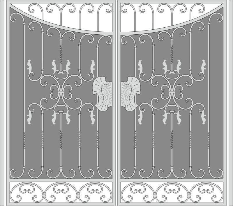 Forged Iron Gate Vector Art Free Vector CDR File