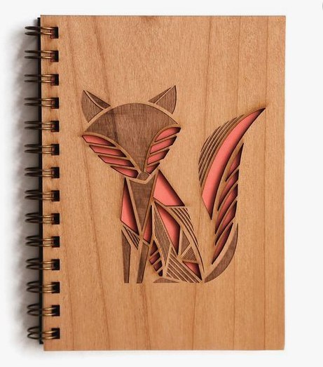 Fox Engraved Notebook Cover Laser Cut CDR File