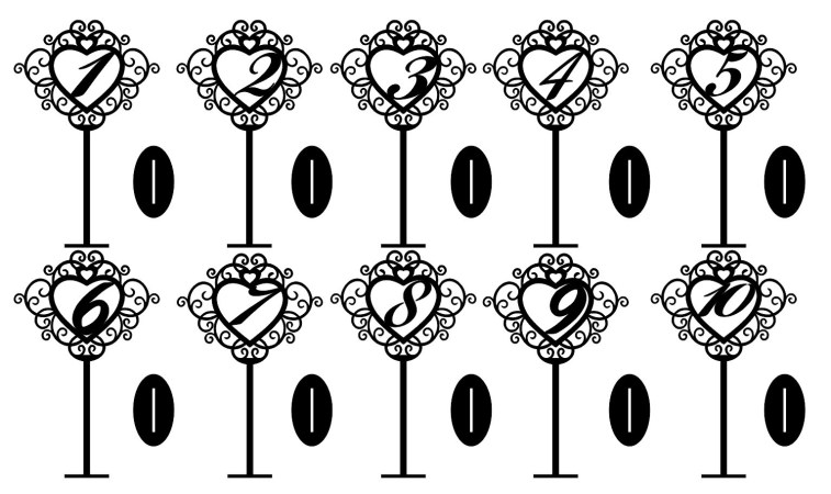 Free Standing Table Stand Numbers Free Vector CDR File