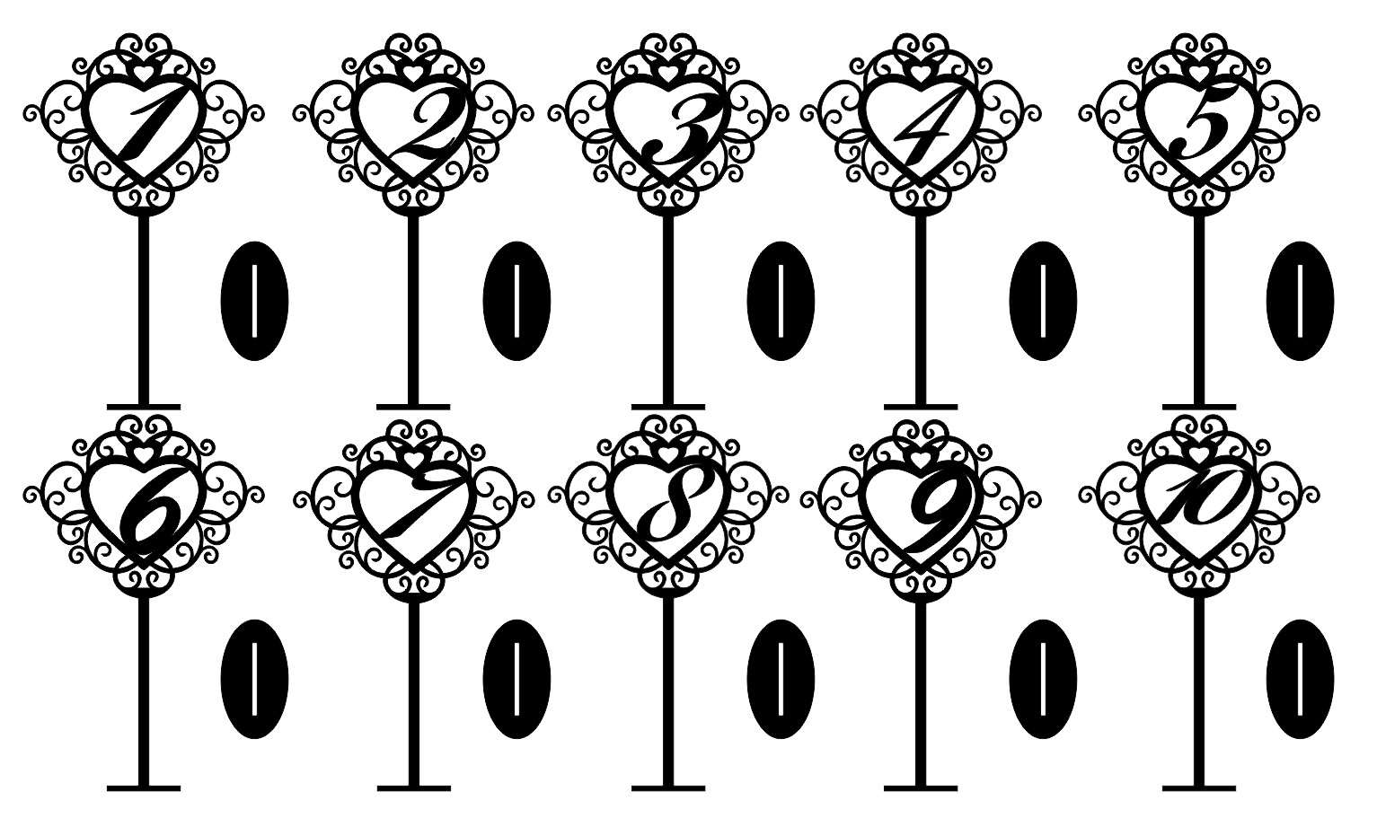 Freestanding Table Stand Numbers CDR File