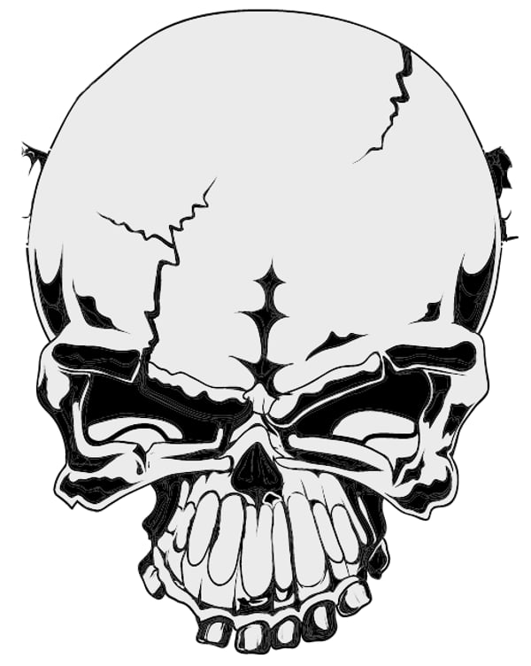 Gangster Skull Sticker Horror Skull Face CDR File