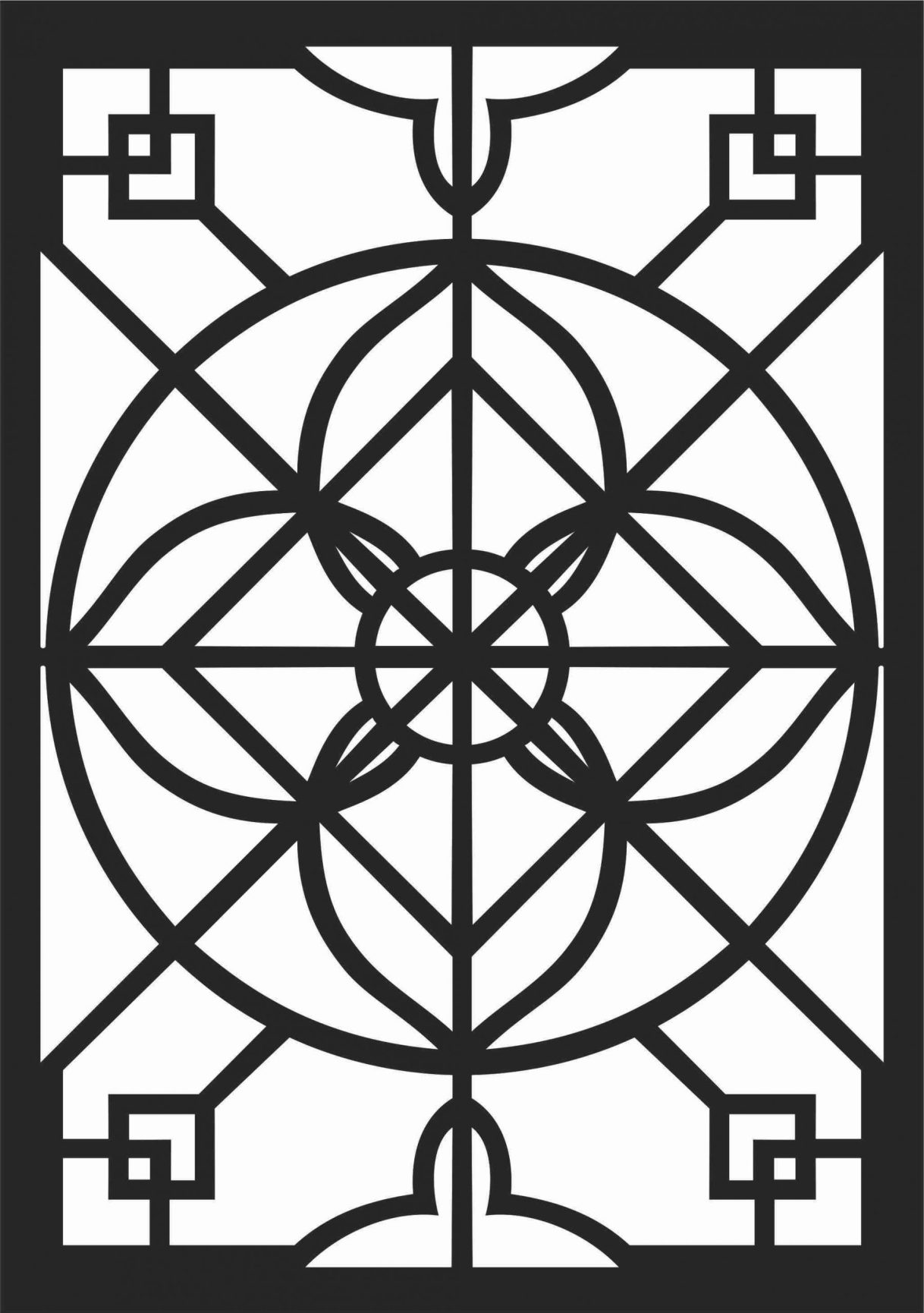 Gateway Front Grill Panel Design DXF File