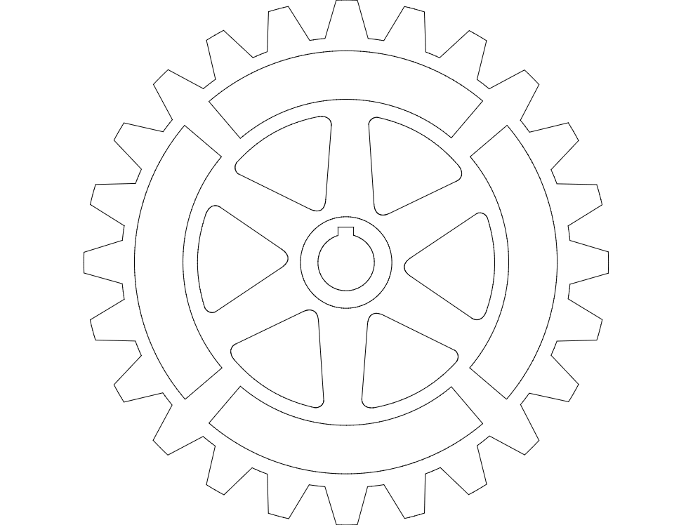 Gear With Extras Free DXF Vectors File