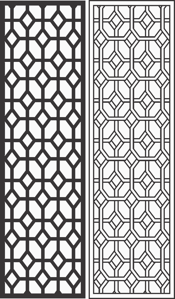Gemoteric Grill Motif Design Room Divider and Background Screen Panels CDR File