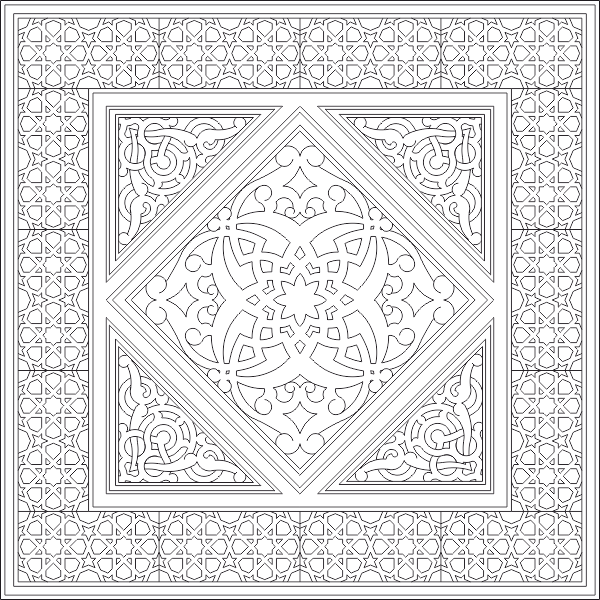 Geometric Islamic Ornament Art Pattern Free DWG File