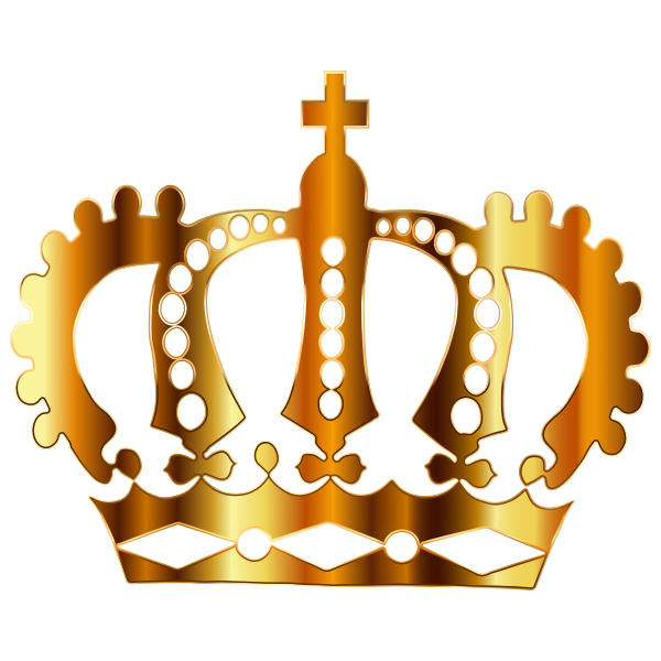 Gold Royal Crown Silhouette No Background SVG File