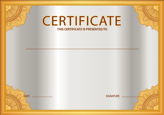 Golden Cover Appreciation Certificate Vector File