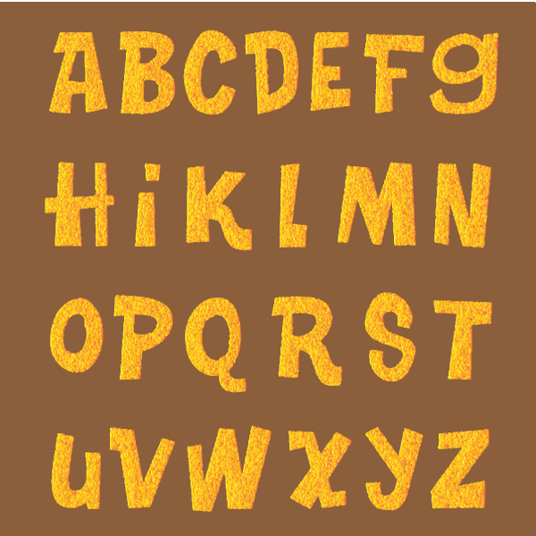 Golden Flat Decorative Alphabet Character Sample Free Vector File