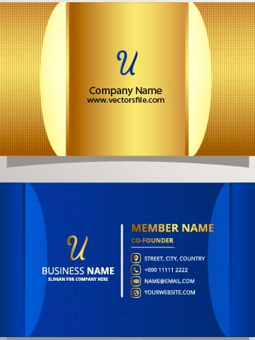Golden Luxury Business Card Template with Golden Pattern Vector File