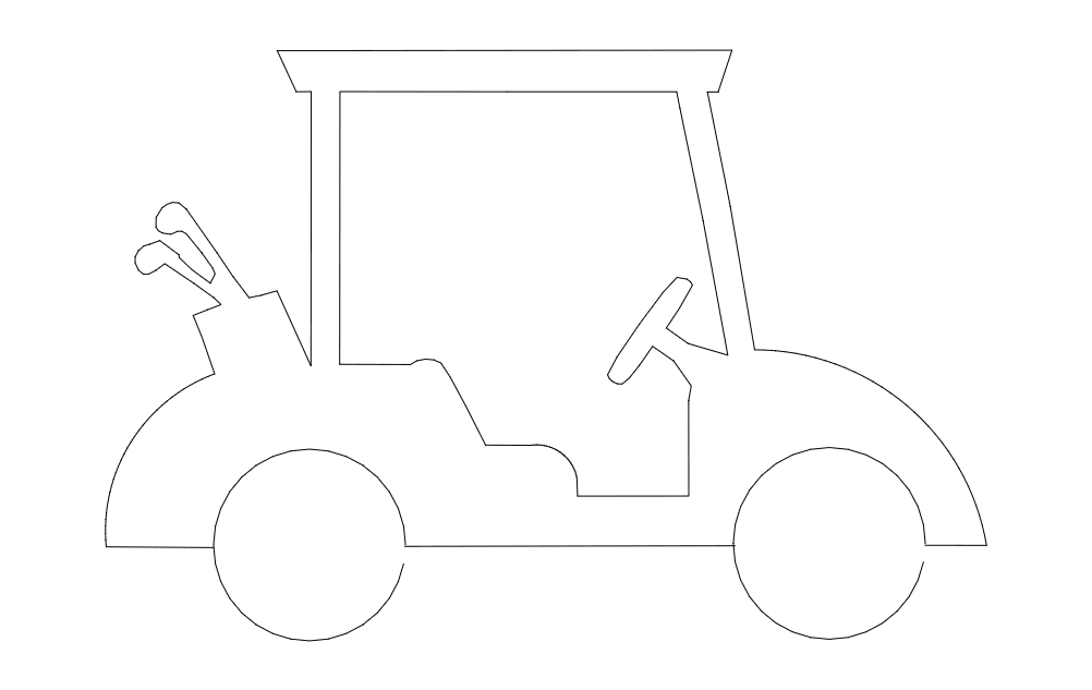 Golf Cart Design DXF Vectors File