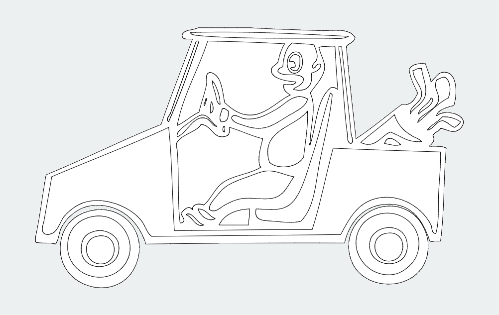 Golf Cart Template Free DXF Vectors File